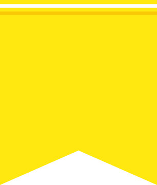 Blank Yellow Bunting Flag Pennant Swallowtail Vector Illustration for Text Background