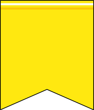 Blank Yellow Bunting Flag Pennant Swallowtail Vector Illustration for Text Background