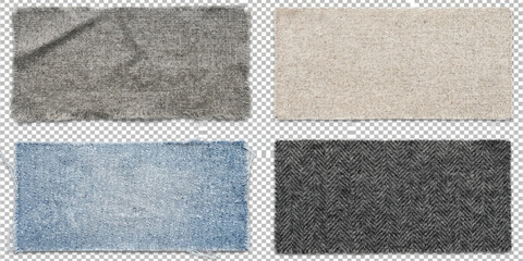 Fototapeta premium Set of four rectangular grunge banners with rough paper and stone texture