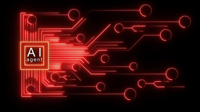ai agent- businessman working with virtual reality at office. Multi agent AI systems concept on black background. AI driven solutions streamline workflows, Decision, enhance productivity 4k vido