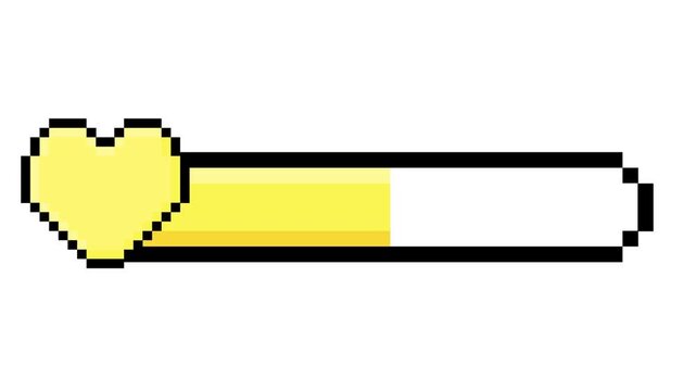Pixel Art Game Interface Element Retro Health Bar and Progress Indicator Design for Digital Assets