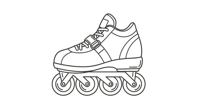 Inline skate boot outline roller derby vector icon