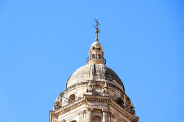 Obraz premium View of the dome of the bell tower of Málaga Cathedral, Andalusia, Spain