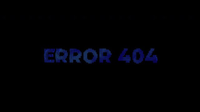 Error 404 Futuristic Hologram Screen Text Alpha Channel 4K Video