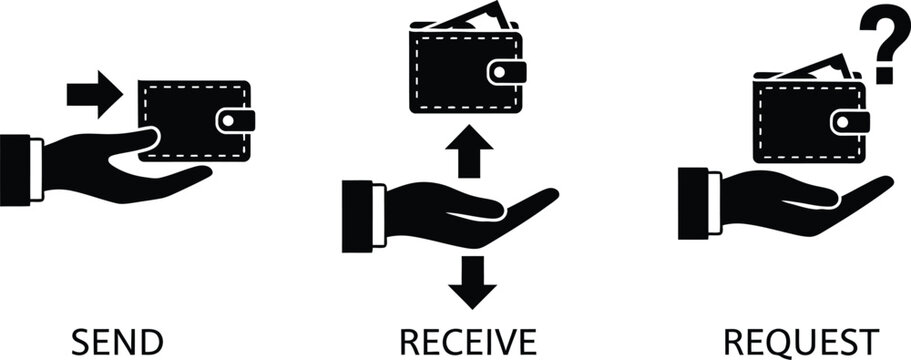Money transfer process illustration