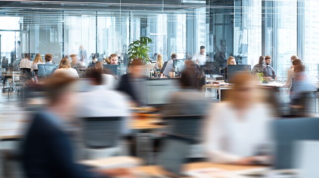 People working in a modern office environment