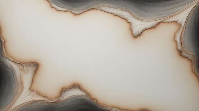 Abstract Liquid Marble Border With Cream Center Copy Space