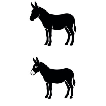   Donkey vector illustration silhouette logo design isolated on white back ground