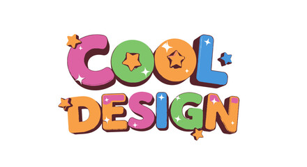 Fototapeta premium Colorful cool design text illustration with stars on white background