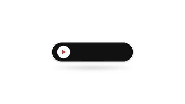 Minimalist Black Play Button Video Player UI on White Background