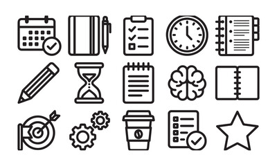 Comprehensive office and educational supply icons for professional creative design. © MdShohidul