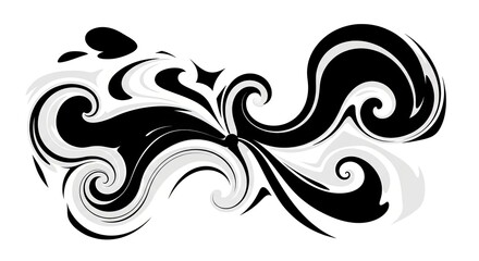 Fototapeta premium Abstract black and white swirling decorative ornament design