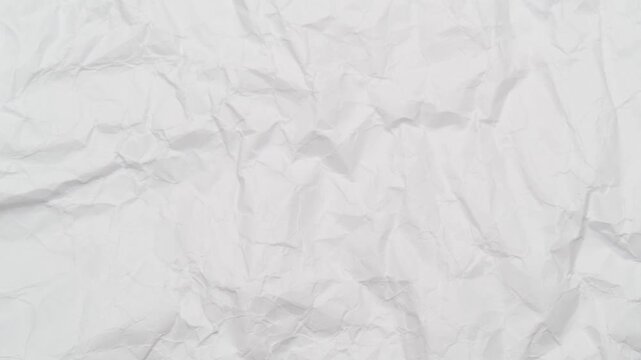 Stop motion of crumpled white paper texture, abstract loop background