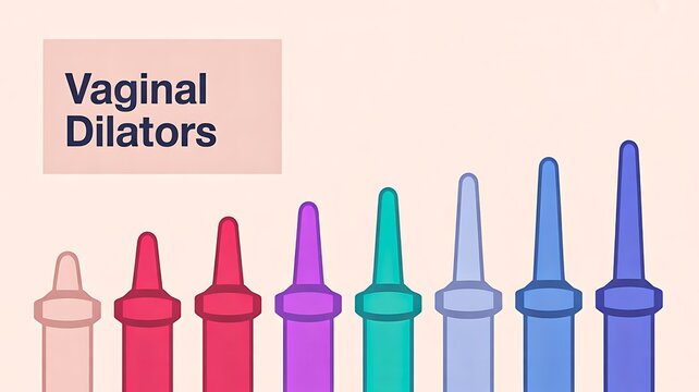 Colorful vaginal dilators illustration for pelvic therapy and women health education