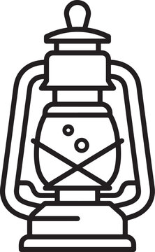 Vintage lantern icon vector old lighting symbol