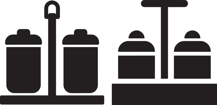 Salt pepper shakers icon vector silhouette seasoning set