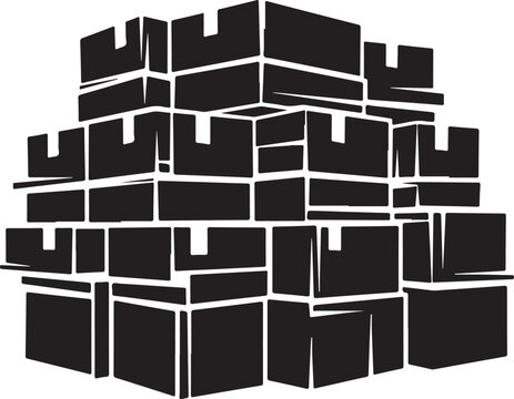 Stack of Black Boxes in a Pyramid Shape