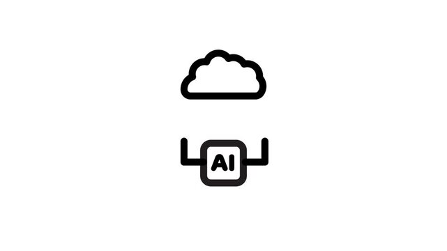 Cloud connection minimalist stroke icon animation isolated on white background