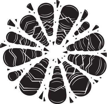 Black and White Abstract Art Design Elements Combined