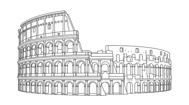 Colosseum Rome landmark silhouette