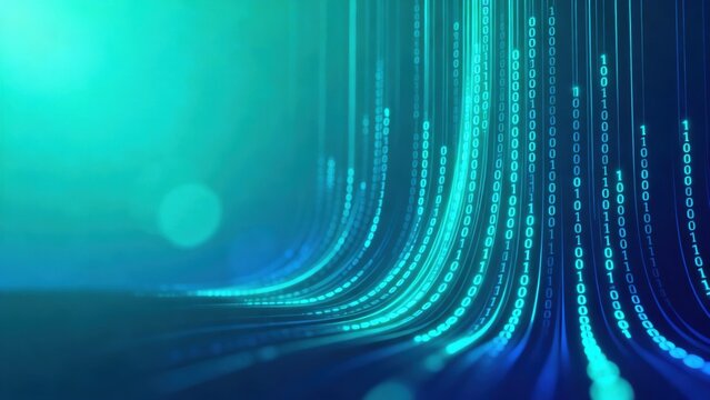 Abstract digital binary code flow