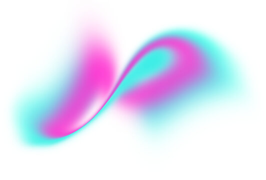 Abstract overlay pink cyan gradient swirl liquid curve png element on transparent background