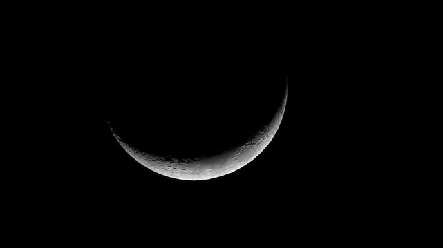 Time Lapse Crescent Moon Surface Detail - Astrophotography Background