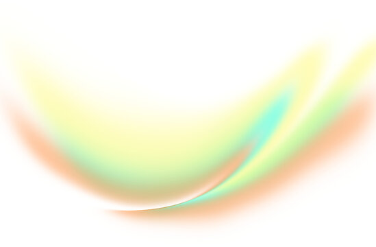 Abstract pastel overlay rainbow effect light leak wave curve flowing png element