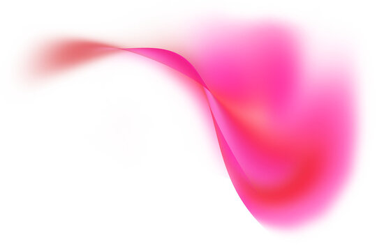 Abstract overlay vivid pink gradient wave flowing on png element on transparent background