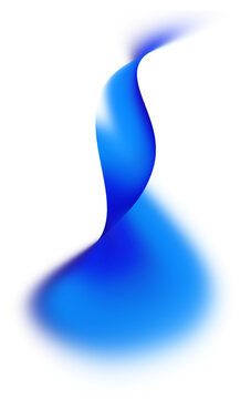 Abstract overlay blue fluid flowing wave curve with gradient effect png element