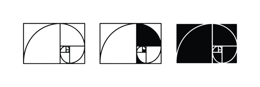 Golden Ratio Spiral, Fibonacci Sequence, Geometric Design, Mathematical Concept, Aesthetic Proportion