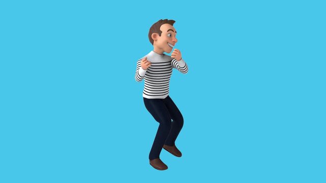 Fun 3D cartoon man dancing (with alpha channel)