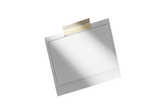 photo frame with tape isolated PNG, empty polaroid