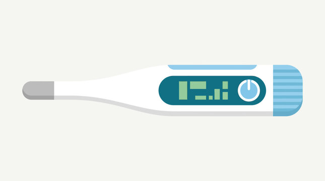 Digital Thermometer with Blue Display Screen.