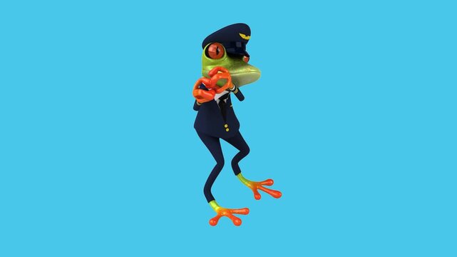 Fun 3D cartoon frog dancing (with alpha channel)