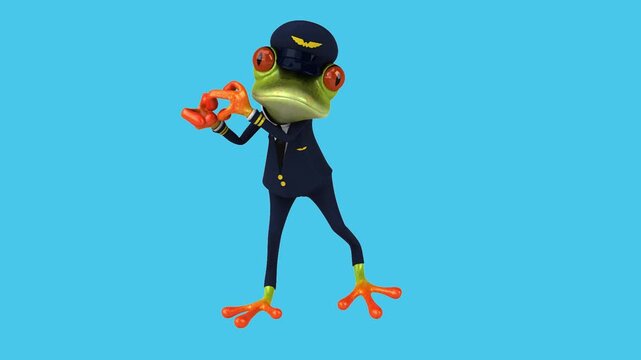 Fun 3D cartoon frog dancing (with alpha channel)