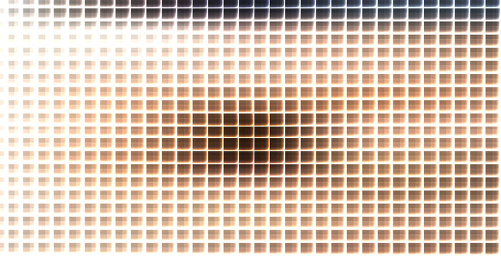 A person faces pixelation in a digital graphic representation.