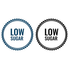 Obraz premium Low sugar certification badge in two color variants for healthy food product packaging and dietary compliance labeling
