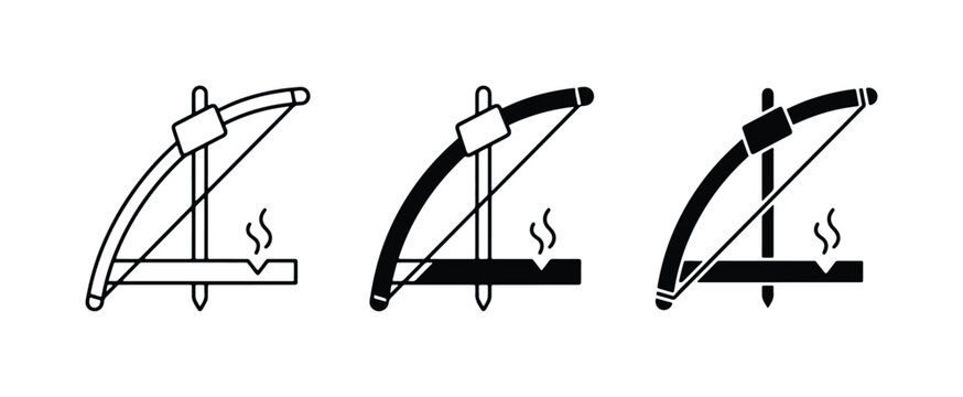 Bow Drill Fire Starter Icons, Primitive Survival Tool Set, Ancient Ignition Method