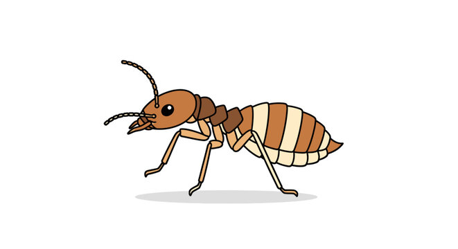 Cartoon termite illustration isolated insect on white background