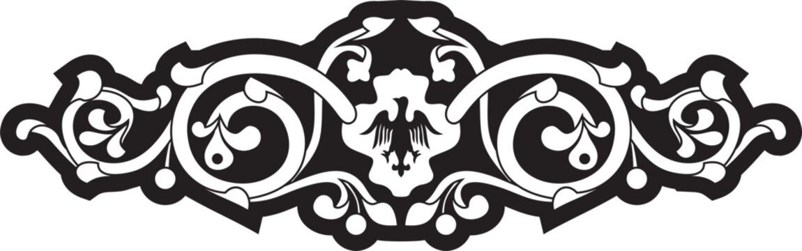 Vector black monochrome gothic ornament. Medieval European silhouette, drawing. Classic pattern of the Germans, Angles, Saxons, Franks.
