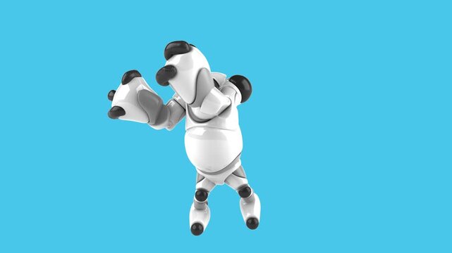 Fun 3D cartoon robot dancing (with alpha channel)