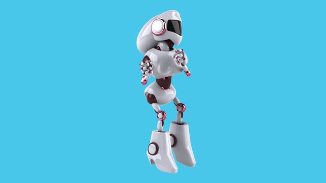 Fun 3D cartoon robot dancing (with alpha channel)
