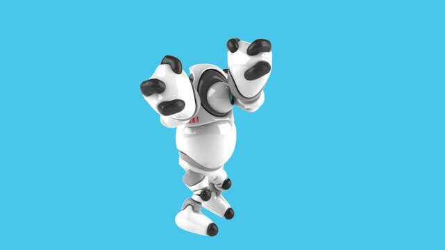 Fun 3D cartoon robot dancing (with alpha channel)