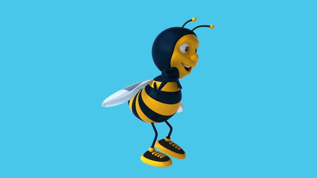 Fun 3D cartoon bee dancing (with alpha channel)