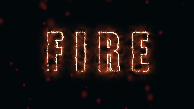 Flaming alphabet animation with fiery text design for cinematic intros and broadcast graphics. Burning word animation with flames and embers for cinematic title sequence and vfx overlay.