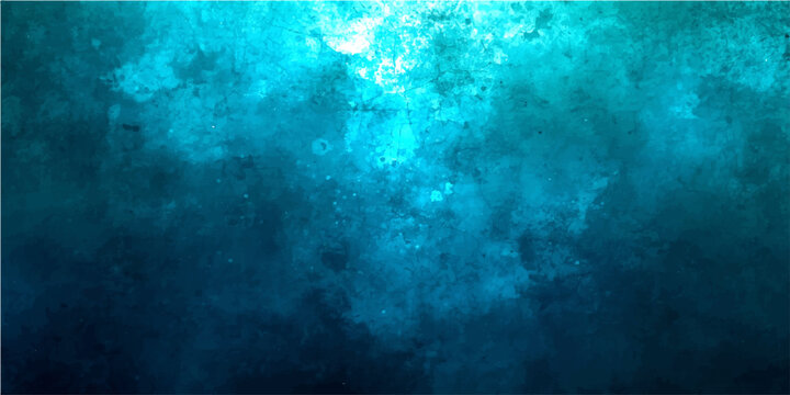 Deep blue underwater background with light rays, turquoise ocean water texture vector, dark aquatic sea surface for cinematic web design