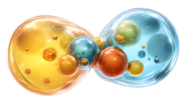 Vibrant multiverse bubbles collide in parallel expansion colorful orbs merge and intersect in a mesmerizing display of science and technology