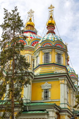 Fototapeta premium details of Ascension Cathedral, Almaty, Kazakhstan