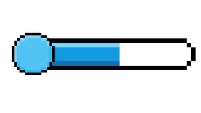 Retro Pixel Art Game Progress Indicator Bar with Star Icon for Level Advancement and Score Display Element